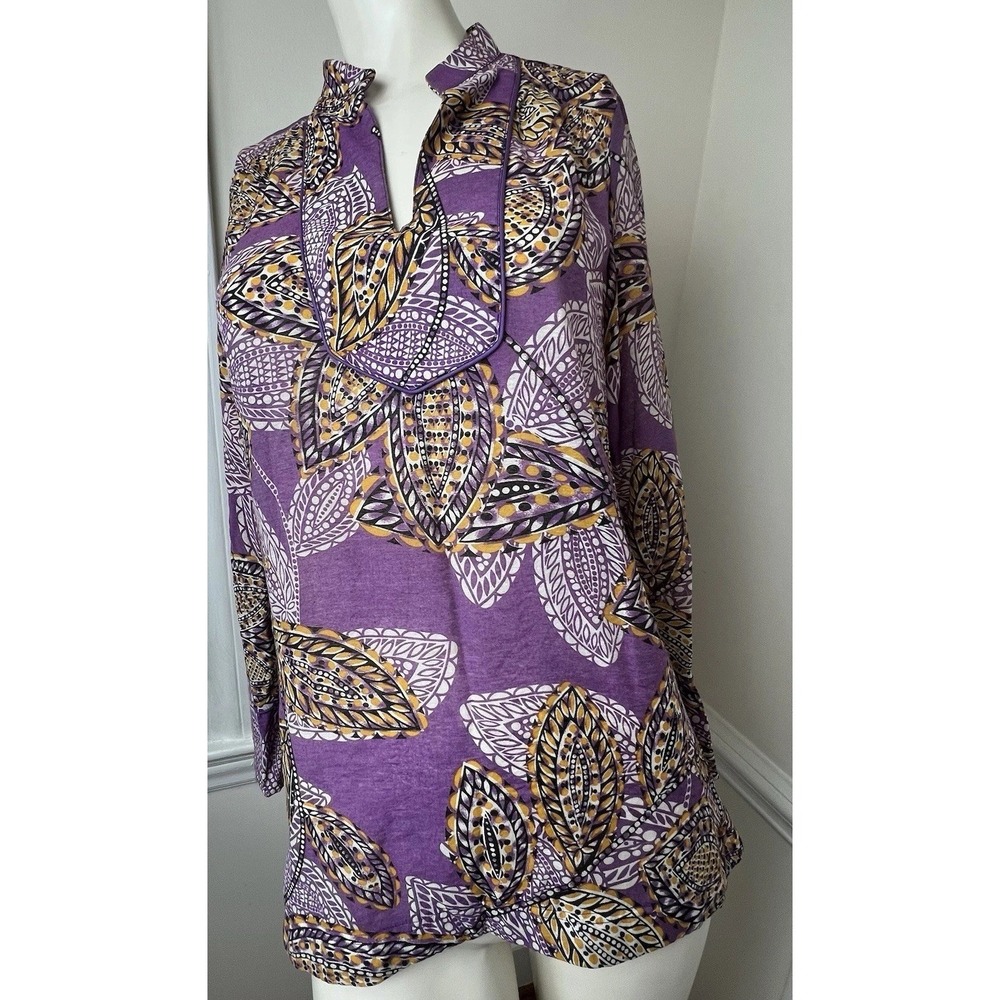 Jade Melody Tam Women Blouse Top Shirt Size Small Purple Art To Wear